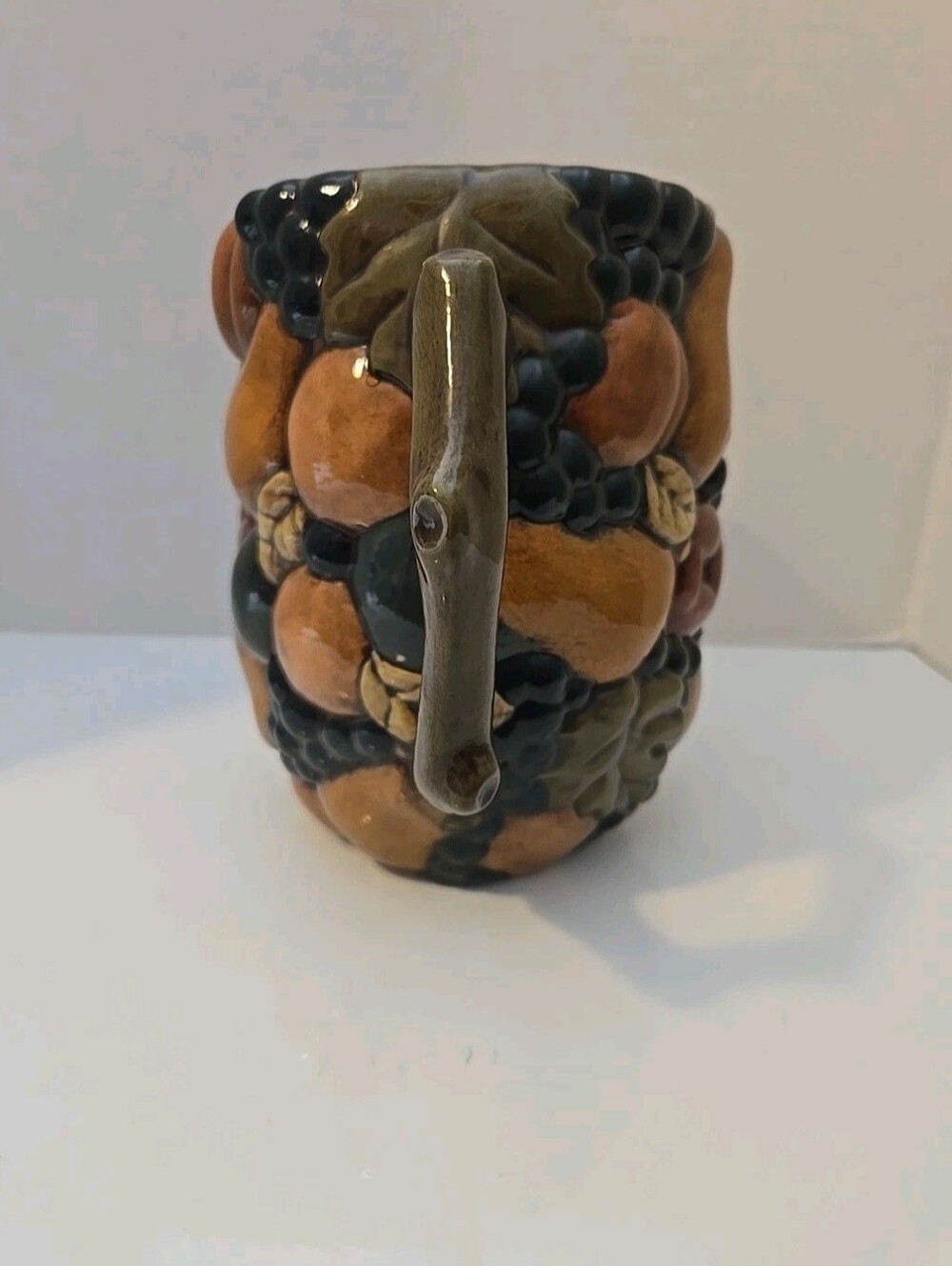 3D Fruit Ceramic Glazed Pitcher/Vase Hand Painted. By Majolica - Picture 6 of 11